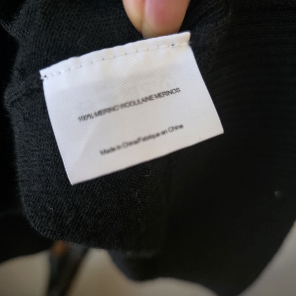 Tory Burch Black Merino Wool Vneck Sweater - Picture 7 of 7